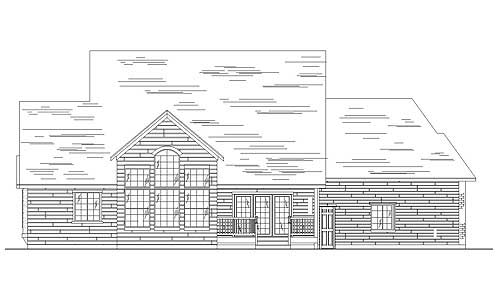 Home Plan Rear Elevation of this 4-Bedroom,2332 Sq Ft Plan -135-1253
