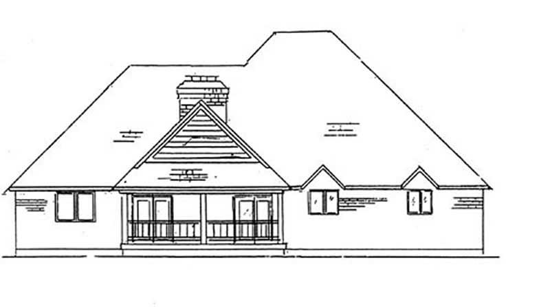 Home Plan Rear Elevation of this 4-Bedroom,1691 Sq Ft Plan -135-1259