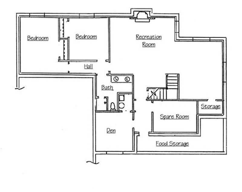 Floor Plan Basement of European Plan #135-1259