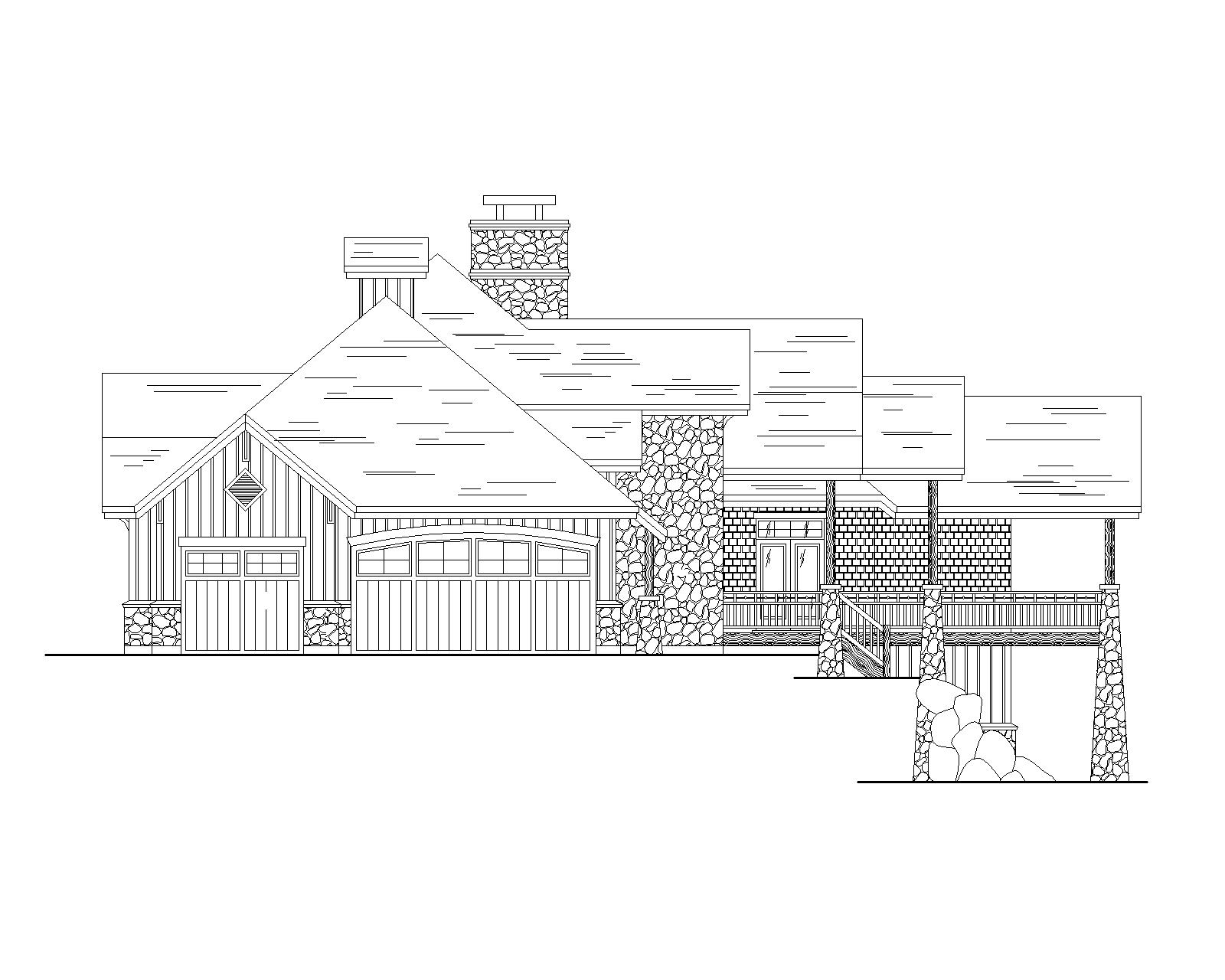 Home Plan Left Elevation of this 5-Bedroom,3102 Sq Ft Plan -135-1297