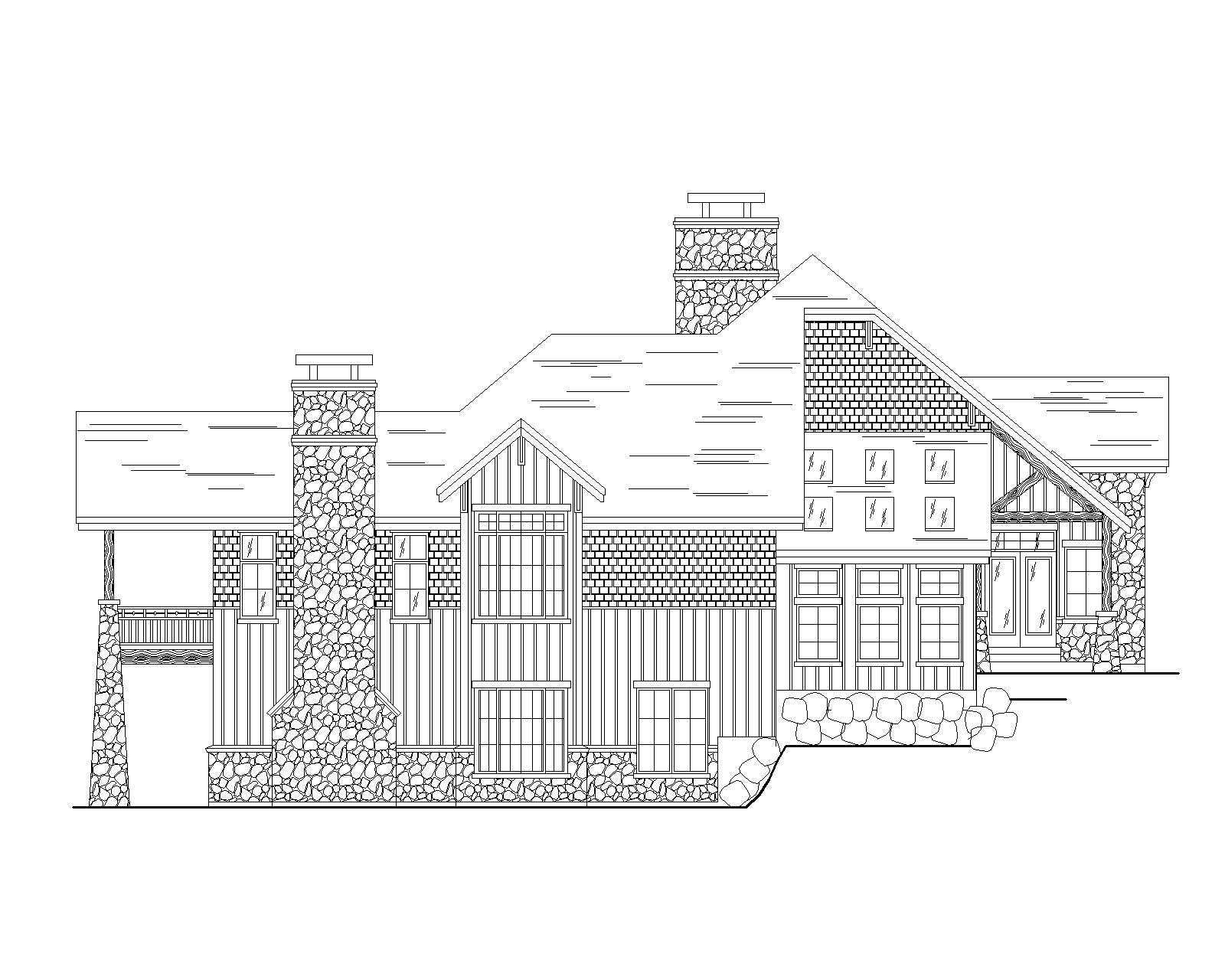 Home Plan Right Elevation of this 5-Bedroom,3102 Sq Ft Plan -135-1297