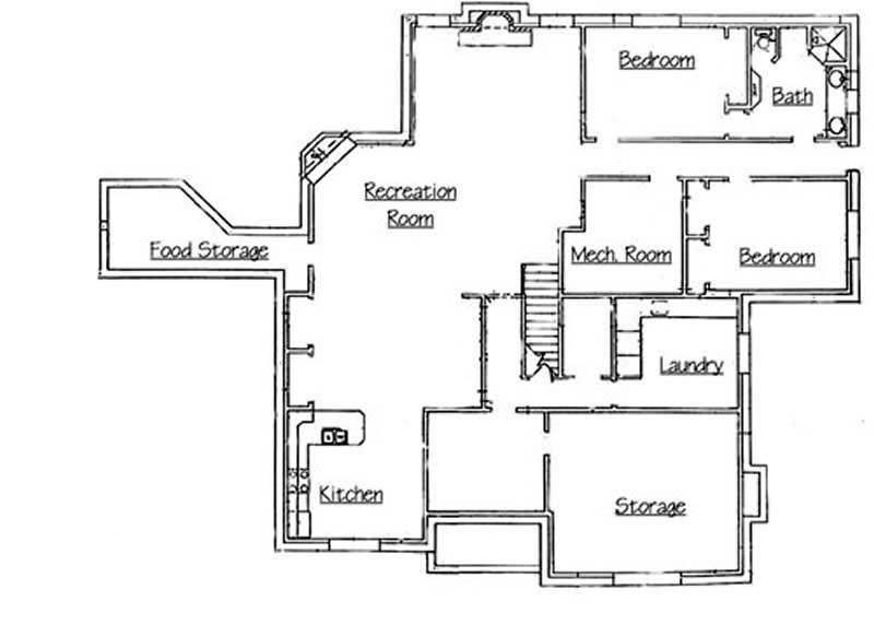 Floor Plan Basement of European Plan #135-1299