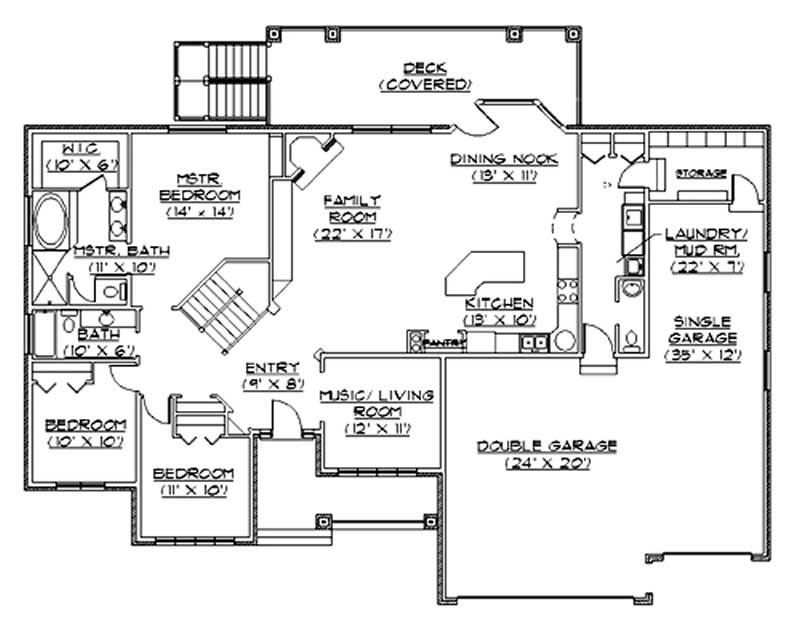Floor Plan First Story of European Plan #135-1304