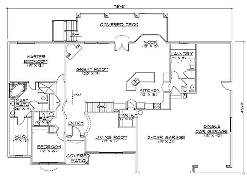 Floor Plan First Story of European Plan #135-1315