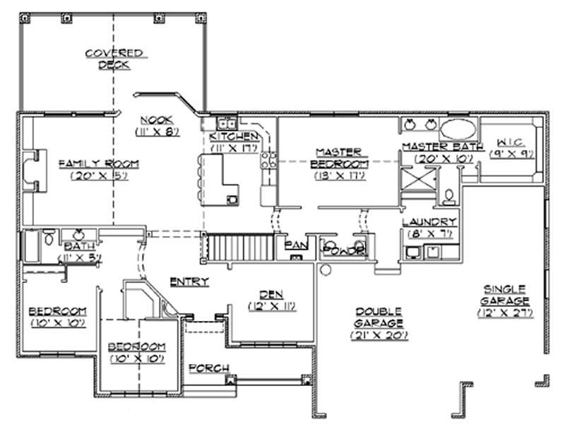 Floor Plan First Story of European Plan #135-1318