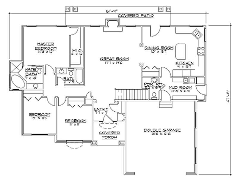 Floor Plan First Story of European Plan #135-1319