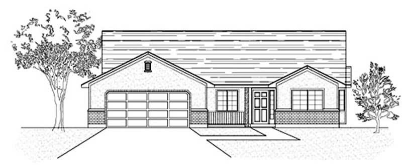 Ranch home (ThePlanCollection: Plan #135-1324)