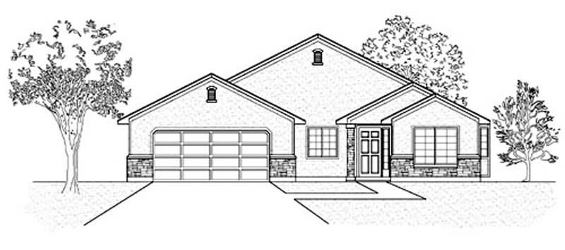 Ranch home (ThePlanCollection: Plan #135-1328)