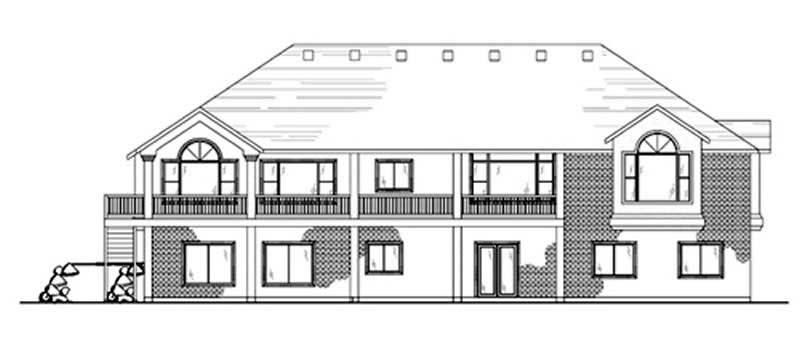 Home Plan Rear Elevation of this 2-Bedroom,2612 Sq Ft Plan -135-1331