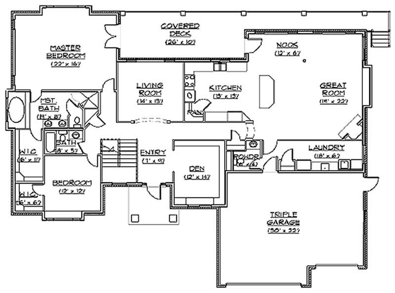 Floor Plan First Story of European Plan #135-1331