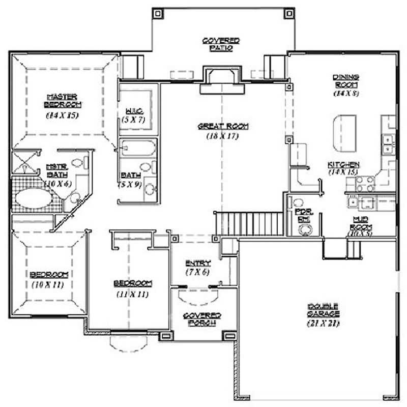 Floor Plan First Story of European Plan #135-1333