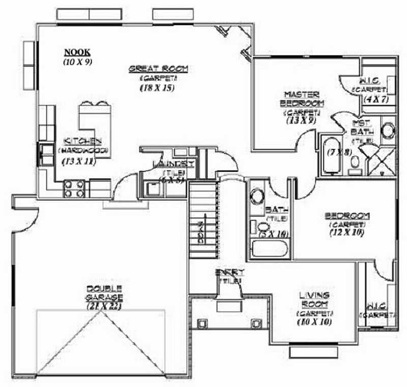 Floor Plan First Story of European Plan #135-1336