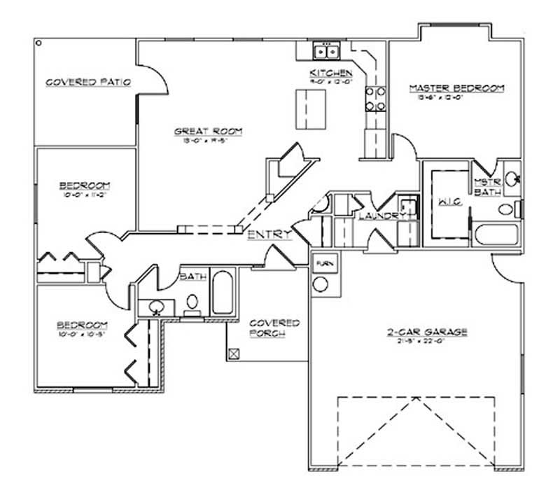 Floor Plan First Story of European Plan #135-1337