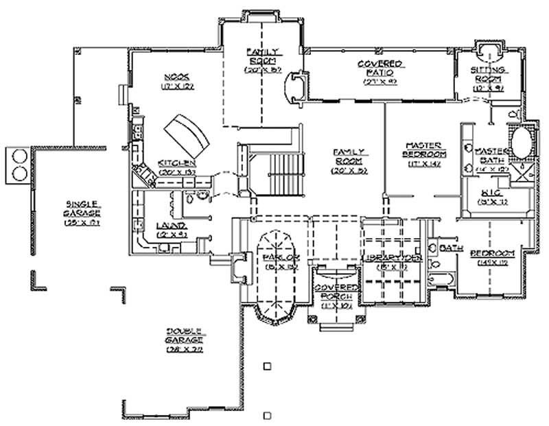Floor Plan First Story of European Plan #135-1347