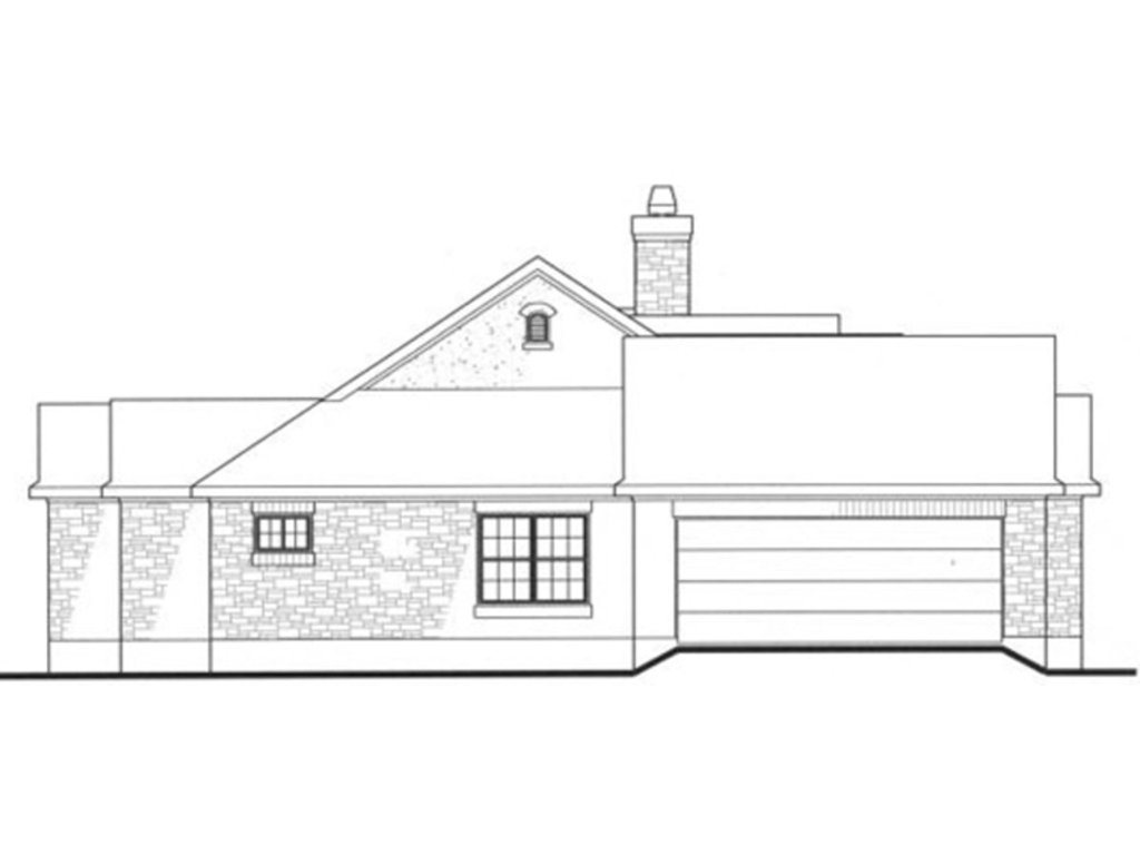 Home Plan Left Elevation of this 4-Bedroom,2184 Sq Ft Plan -136-1000