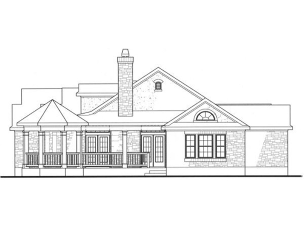Home Plan Right Elevation of this 4-Bedroom,2184 Sq Ft Plan -136-1000