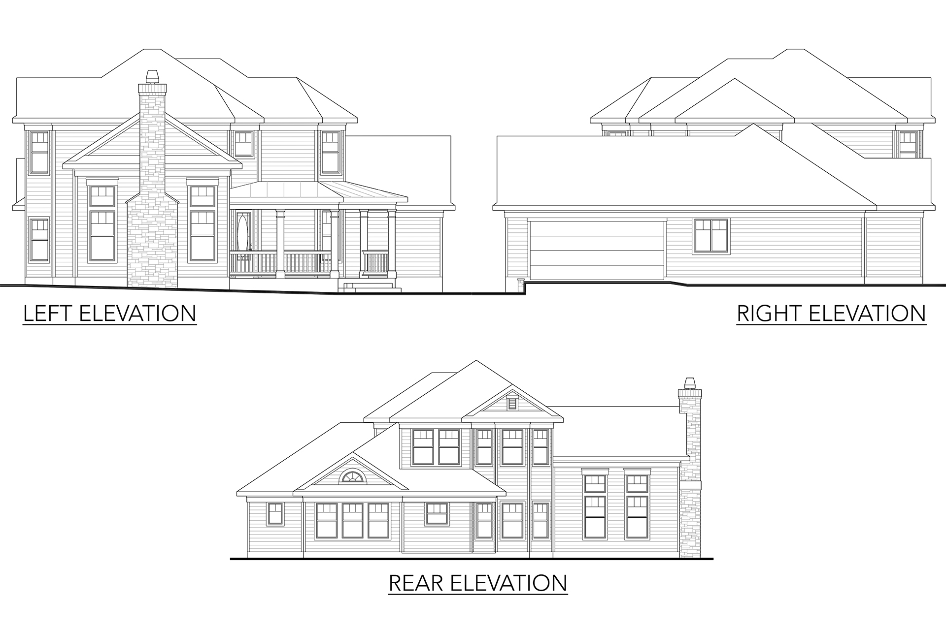 Home Plan Left Elevation of this 4-Bedroom,2202 Sq Ft Plan -136-1001