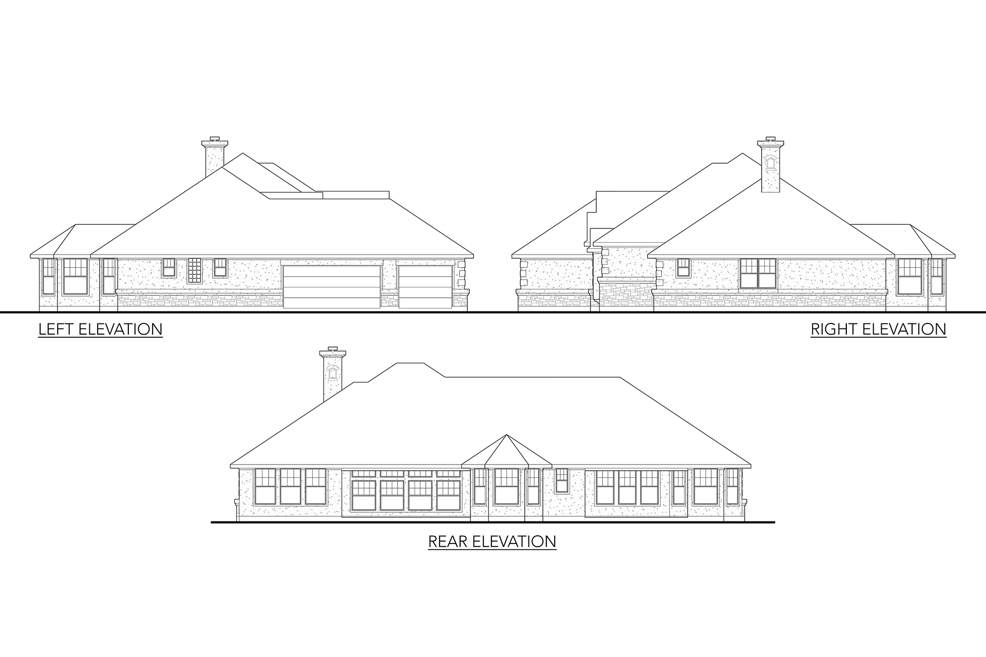 Home Plan Rear Elevation of this 5-Bedroom,3082 Sq Ft Plan -136-1002