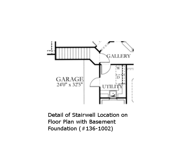 Floor Plan Basement of Texas Style Plan #136-1002
