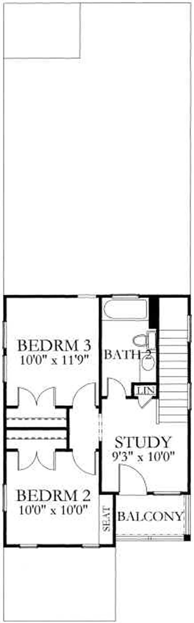 Floor Plan Second Story of Bungalow Plan #136-1003
