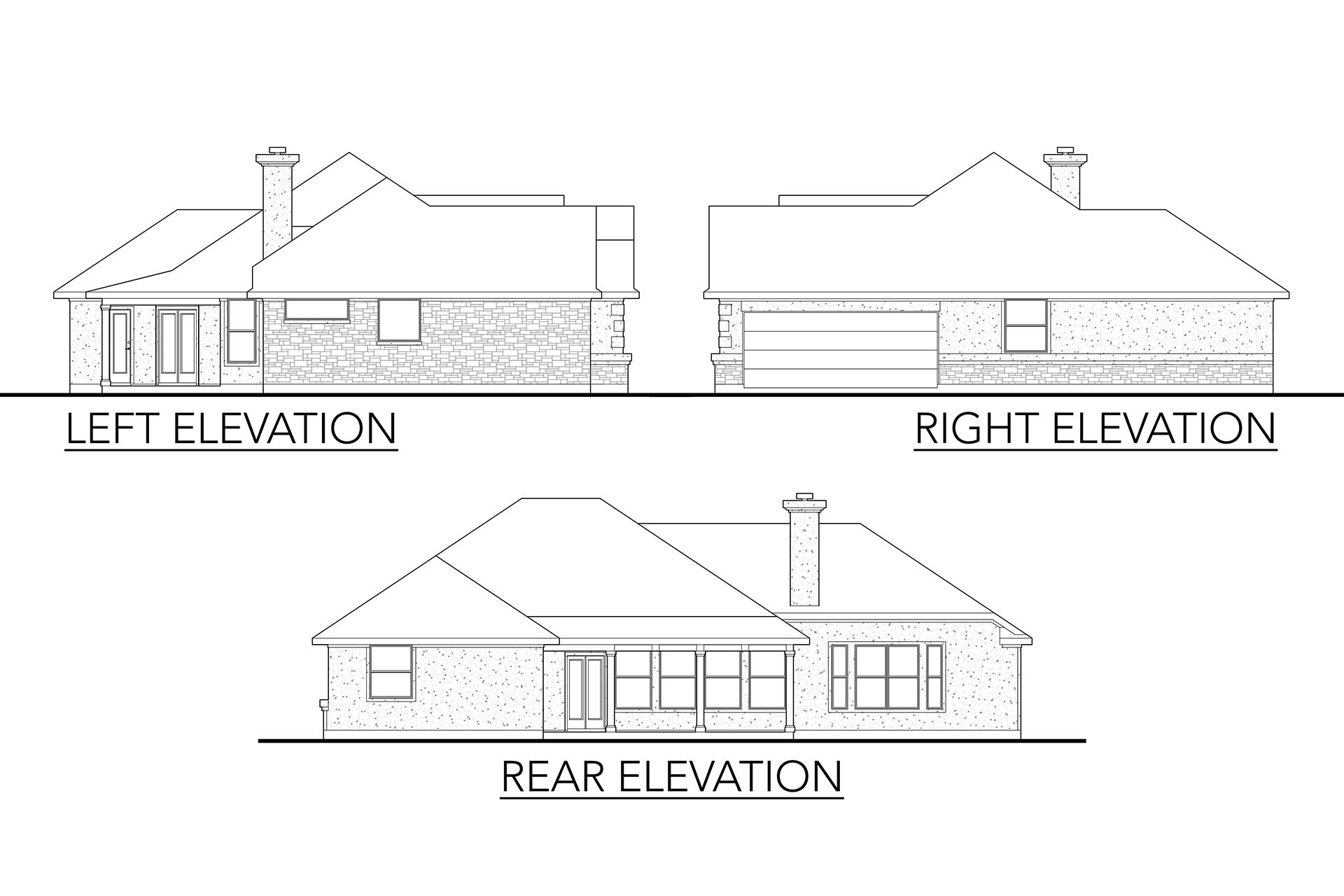 Home Plan Left Elevation of this 4-Bedroom,1950 Sq Ft Plan -136-1009