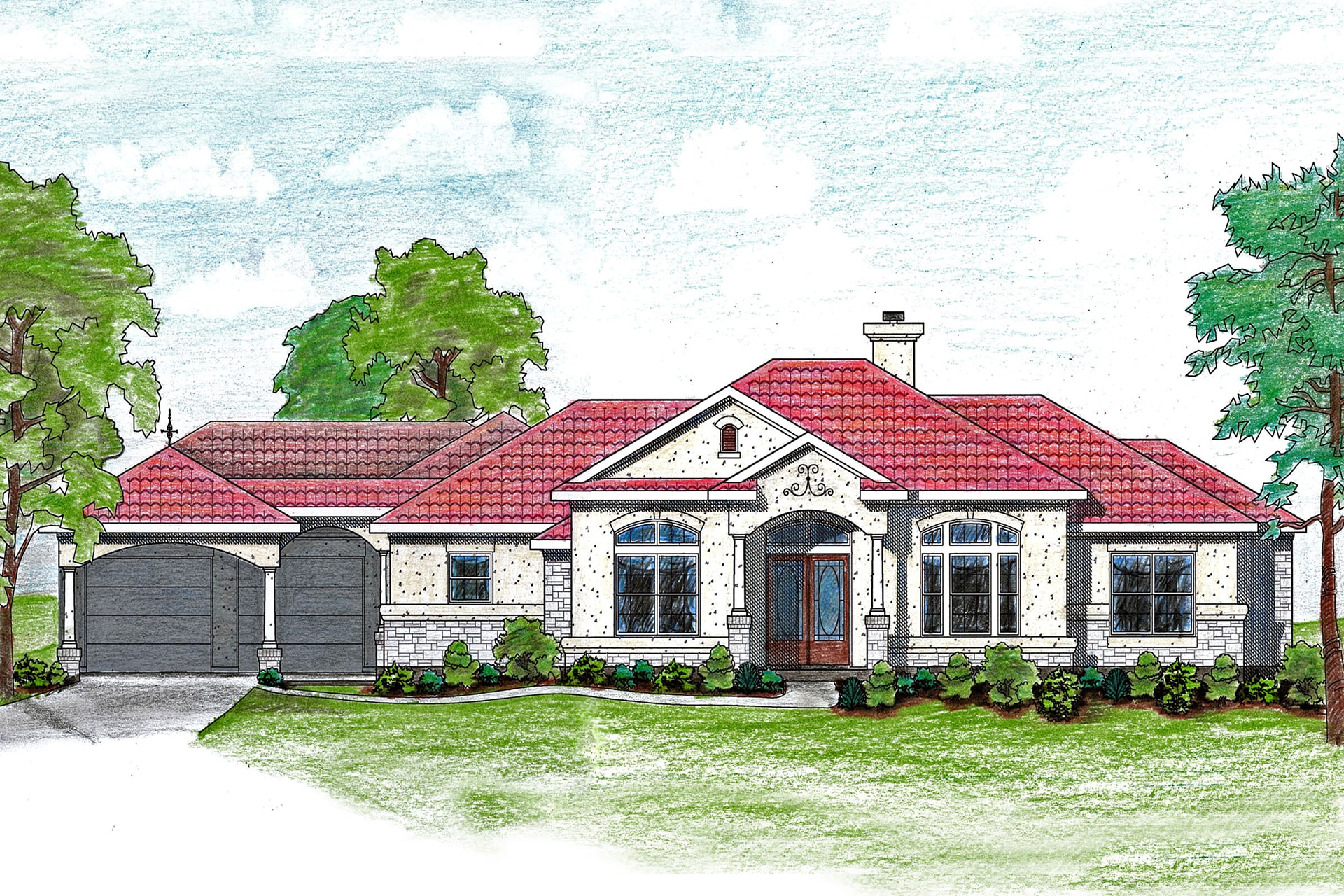 Front View of this 4-Bedroom, 2855 Sq Ft Plan - 136-1012