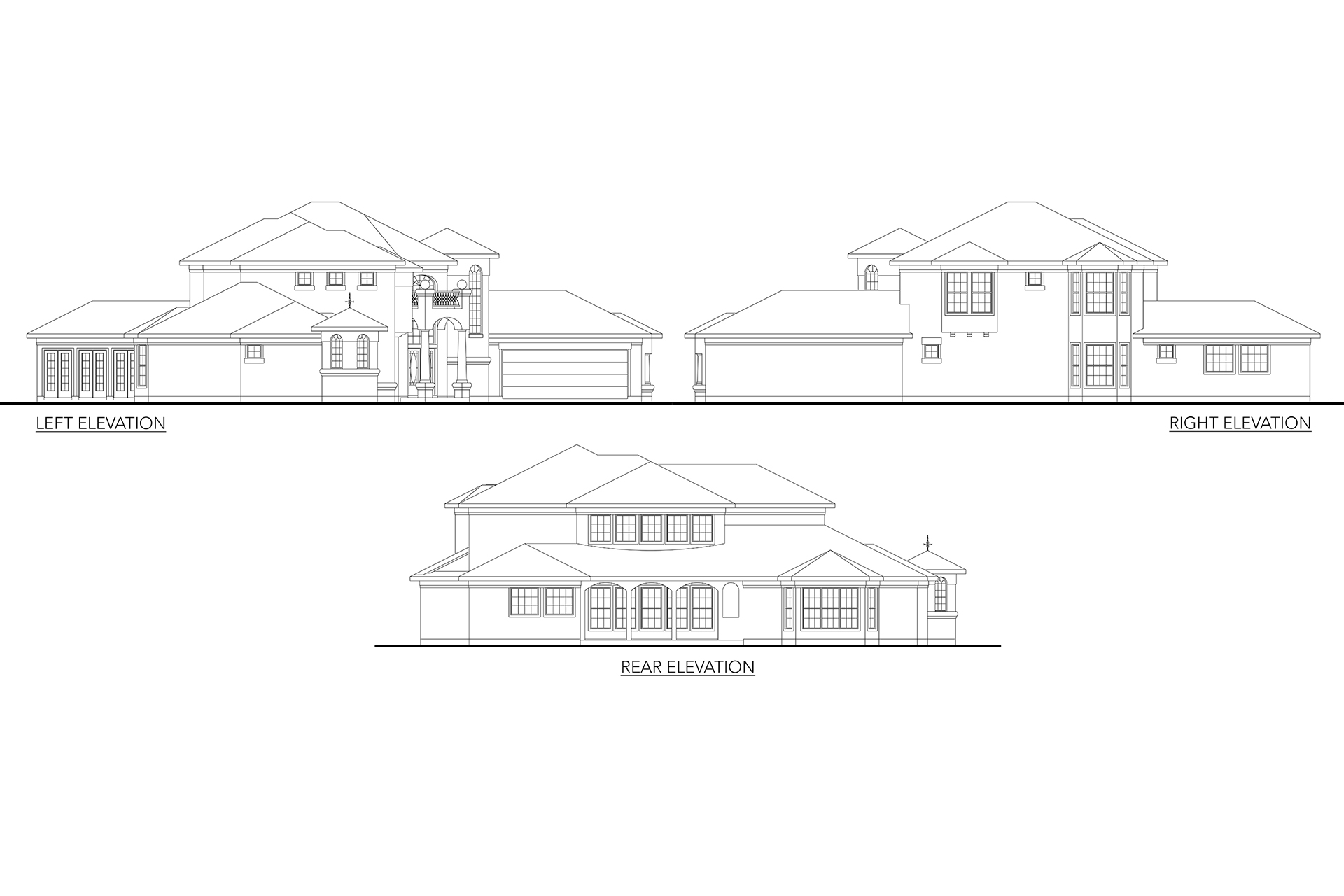 Home Plan Left Elevation of this 3-Bedroom,3639 Sq Ft Plan -136-1014