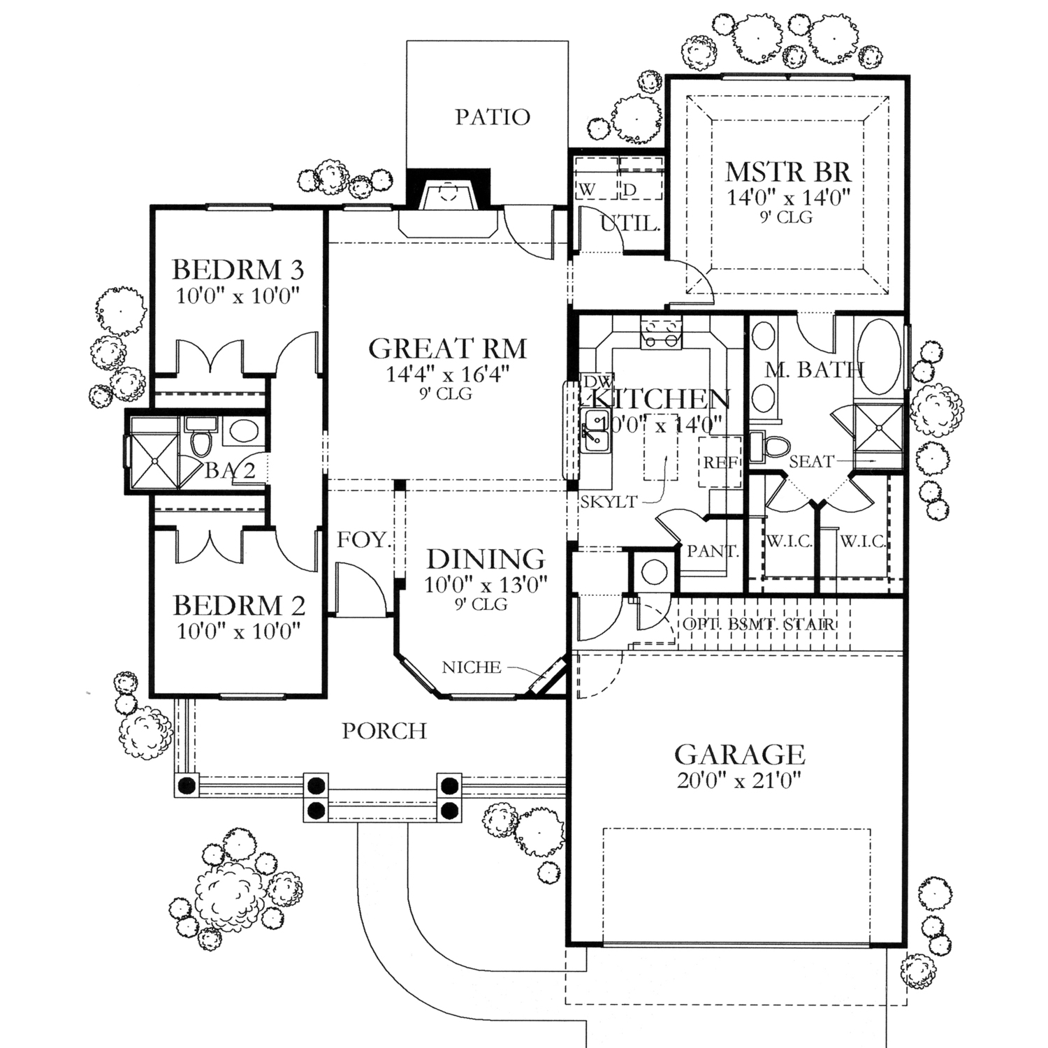 Floor Plan First Story of Small House Plans #136-1017