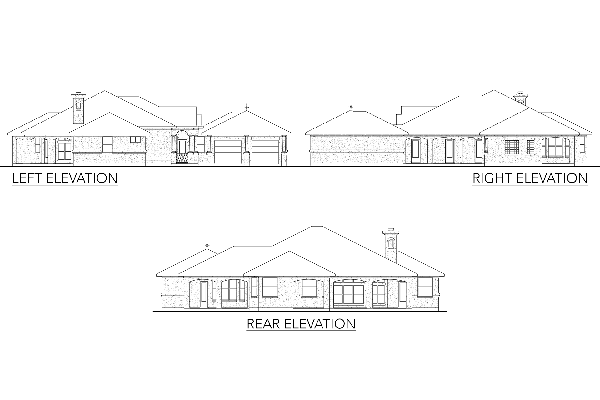 Home Plan Left Elevation of this 3-Bedroom,1988 Sq Ft Plan -136-1018