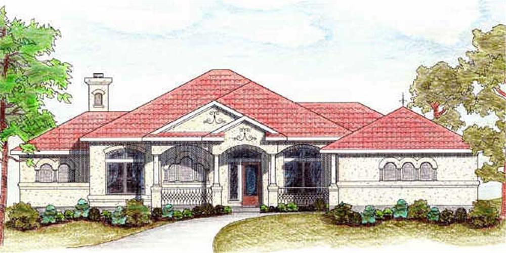 Front View of this 3-Bedroom, 1988 Sq Ft Plan - 136-1018