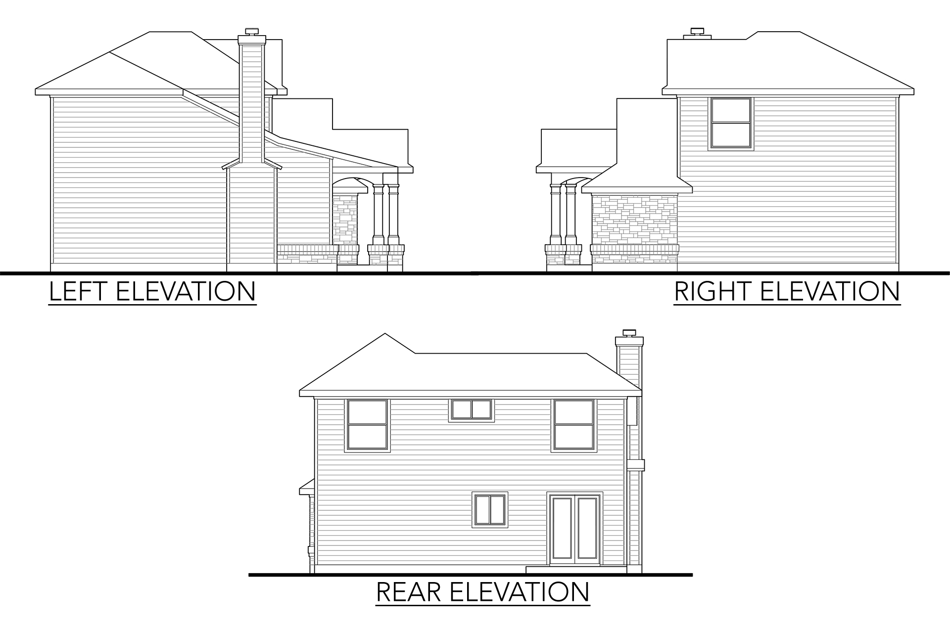 Home Plan Left Elevation of this 4-Bedroom,1387 Sq Ft Plan -136-1020