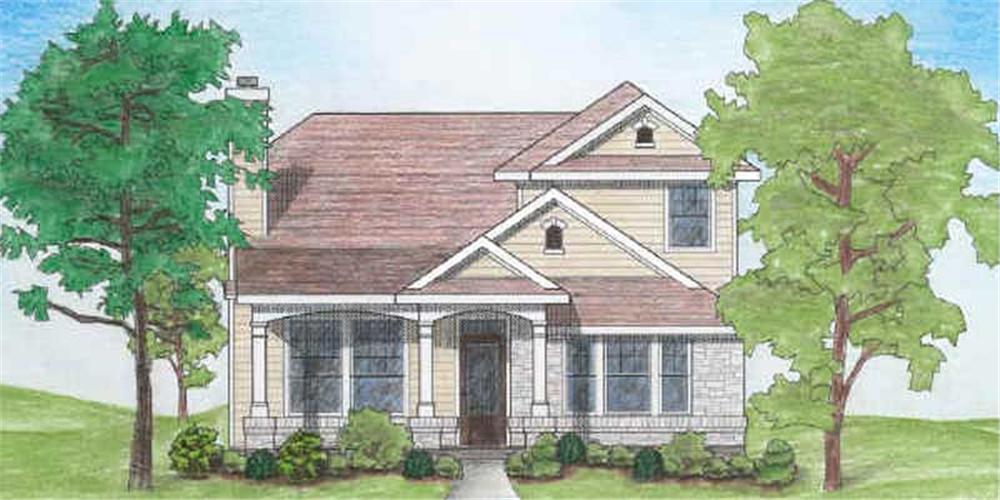 Front View of this 4-Bedroom, 1387 Sq Ft Plan - 136-1020
