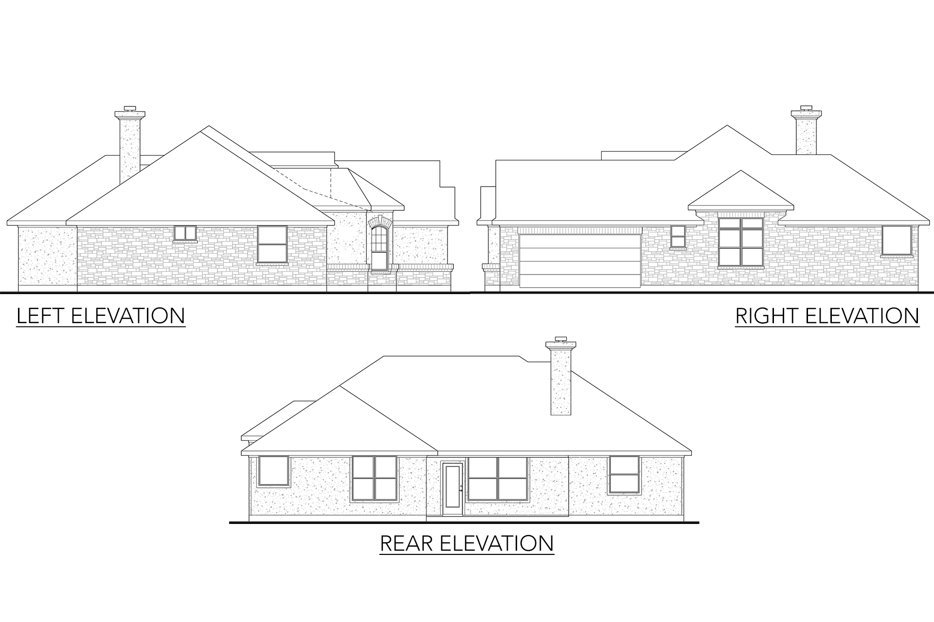 Home Plan Left Elevation of this 4-Bedroom,1889 Sq Ft Plan -136-1024