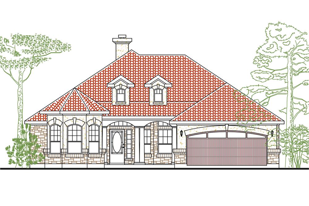 Front View of this 3-Bedroom, 2058 Sq Ft Plan - 136-1027