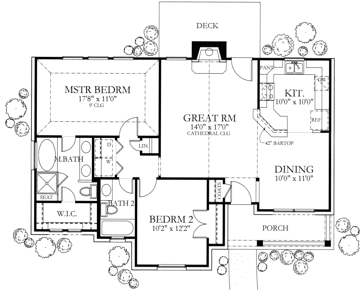 Floor Plan First Story of Texas Style Plan #136-1028
