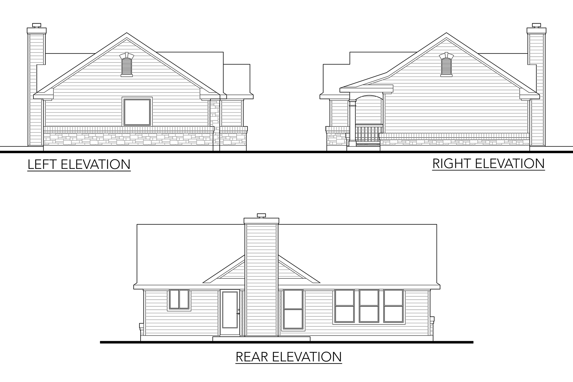 Home Plan Left Elevation of this 2-Bedroom,1092 Sq Ft Plan -136-1028