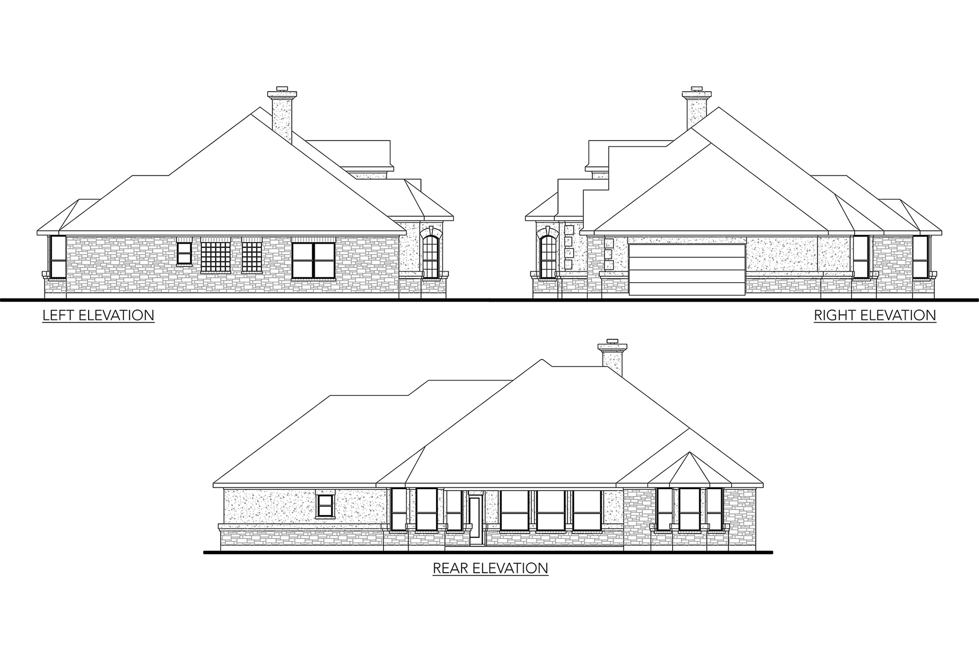 Home Plan Left Elevation of this 3-Bedroom,2014 Sq Ft Plan -136-1029