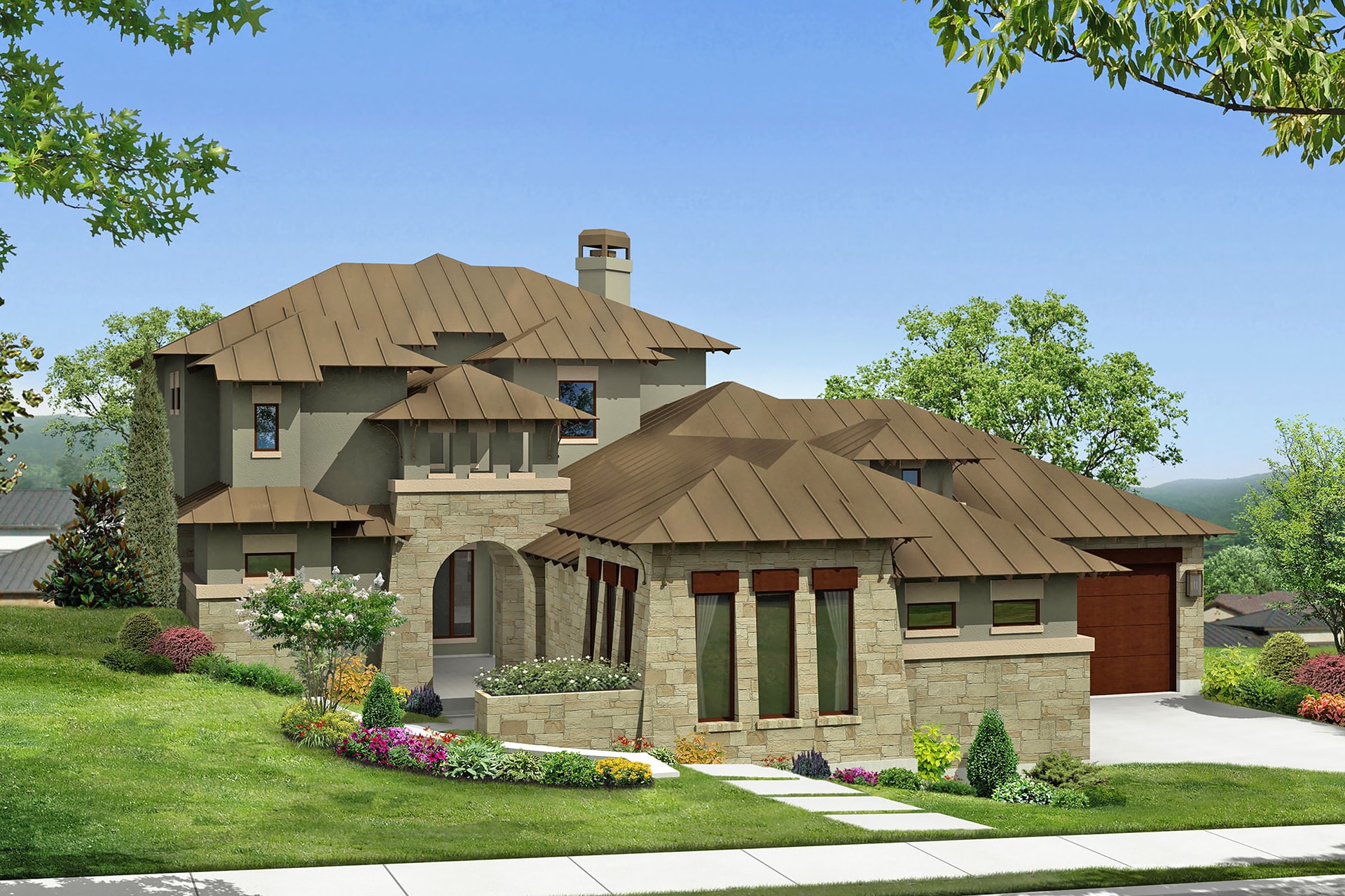 Home Plan Front Elevation of this 4-Bedroom,3716 Sq Ft Plan -136-1030