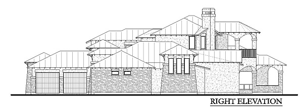 Home Plan Right Elevation of this 4-Bedroom,3716 Sq Ft Plan -136-1030