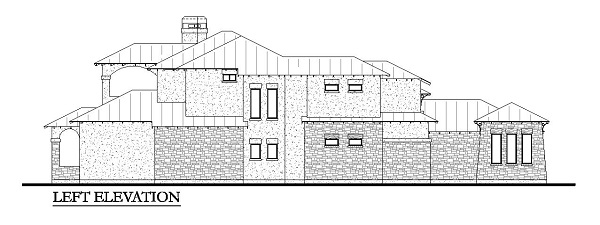 Home Plan Left Elevation of this 4-Bedroom,3716 Sq Ft Plan -136-1030