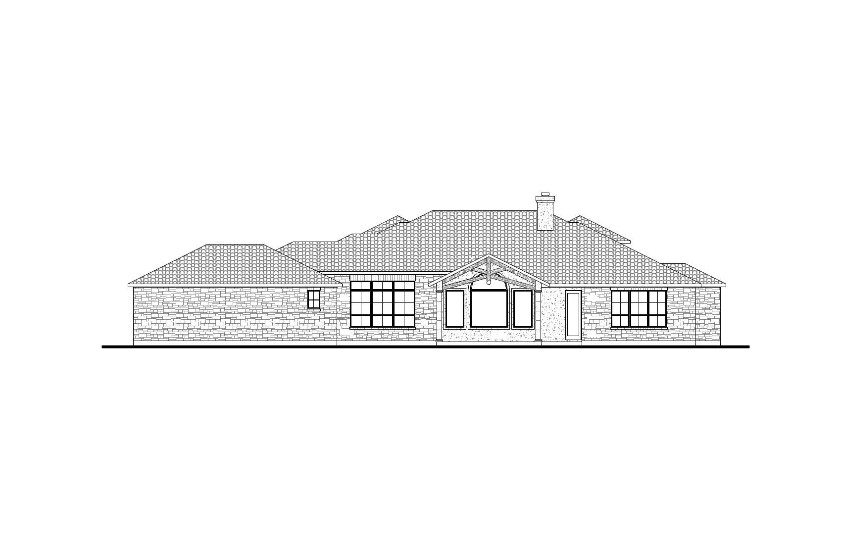 Home Plan Rear Elevation of this 3-Bedroom,2504 Sq Ft Plan -136-1031