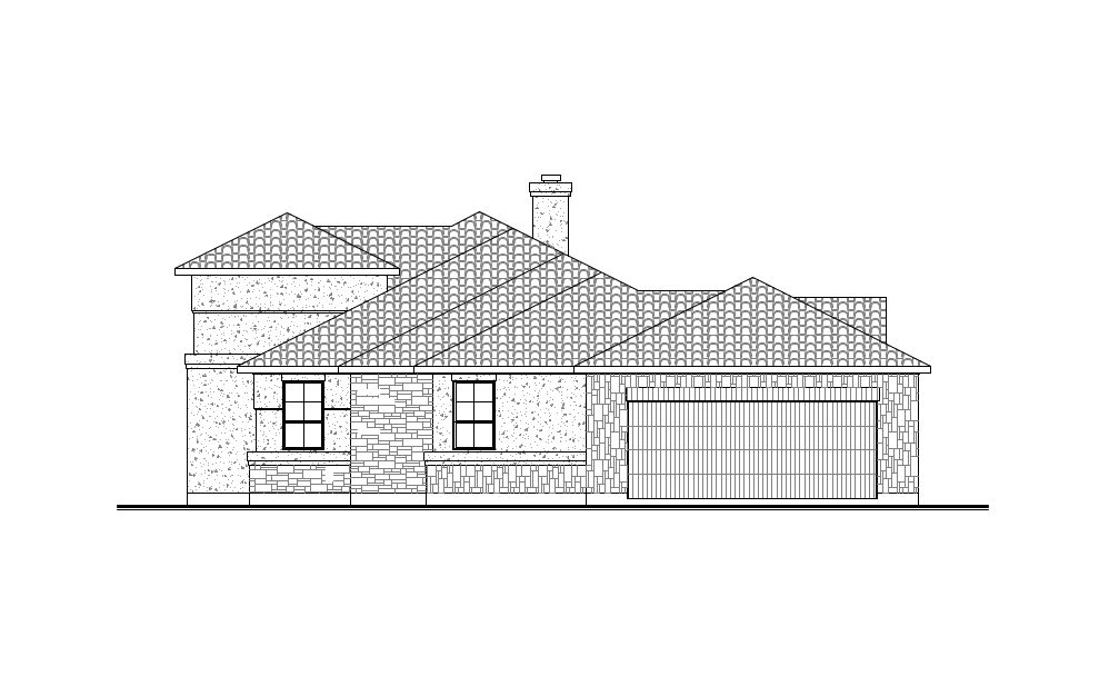 Home Plan Right Elevation of this 3-Bedroom,2504 Sq Ft Plan -136-1031