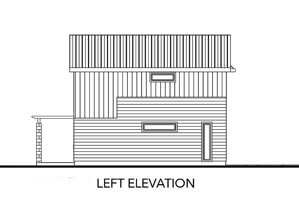 Home Plan Left Elevation of this 2-Bedroom,1227 Sq Ft Plan -136-1032