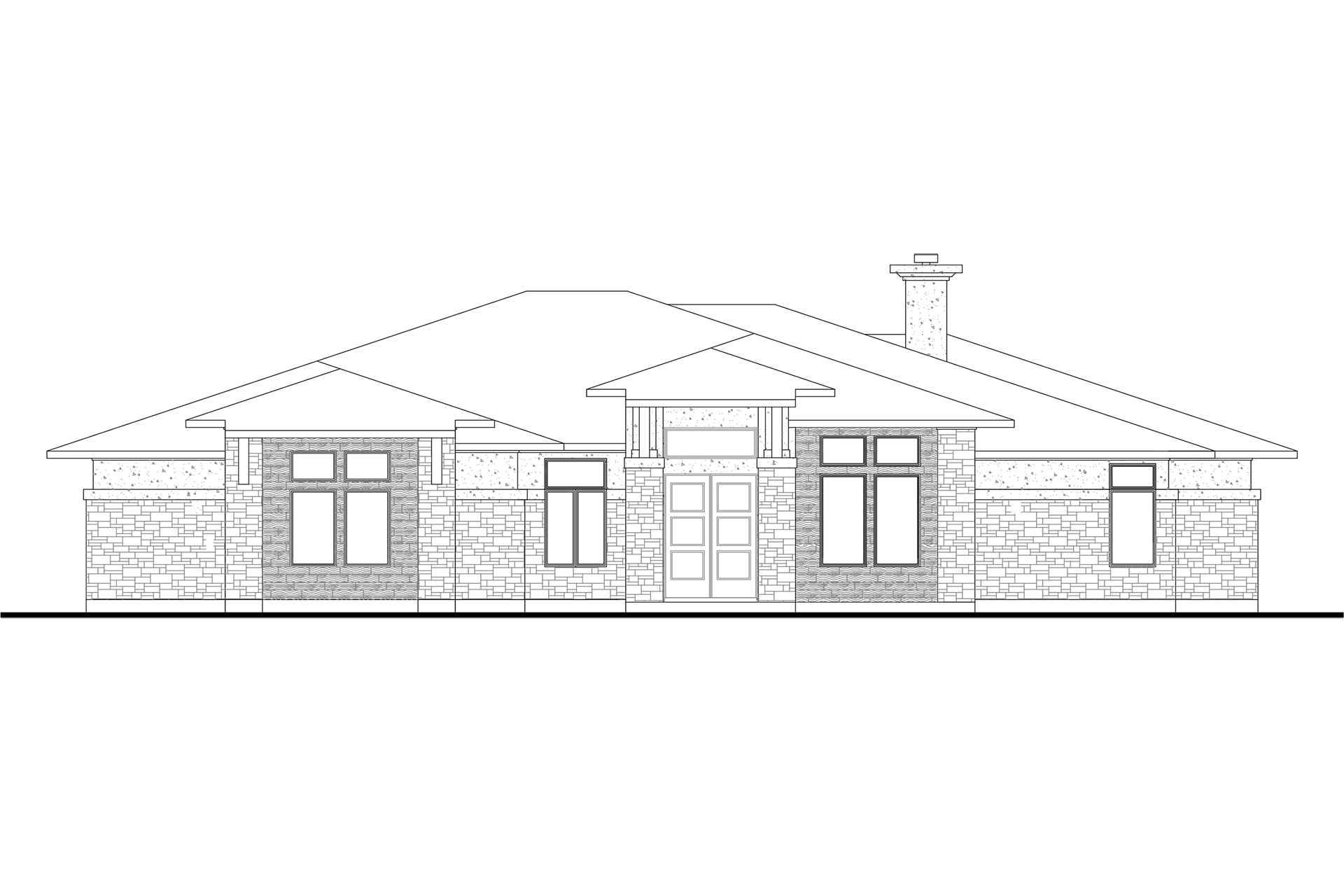 Home Plan Front Elevation of this 5-Bedroom,3322 Sq Ft Plan -136-1033