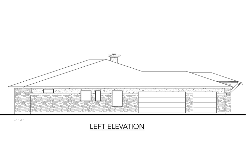 Home Plan Left Elevation of this 5-Bedroom,3322 Sq Ft Plan -136-1033