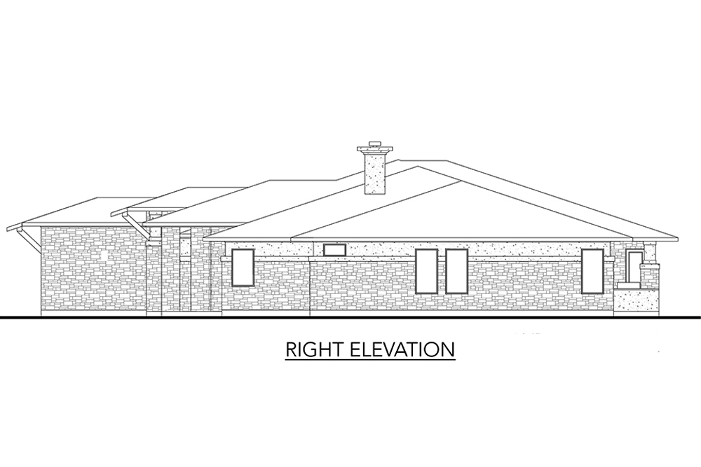 Home Plan Right Elevation of this 5-Bedroom,3322 Sq Ft Plan -136-1033