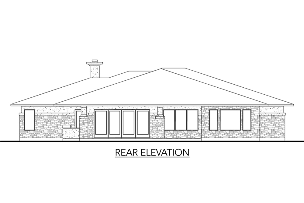 Home Plan Rear Elevation of this 5-Bedroom,3322 Sq Ft Plan -136-1033