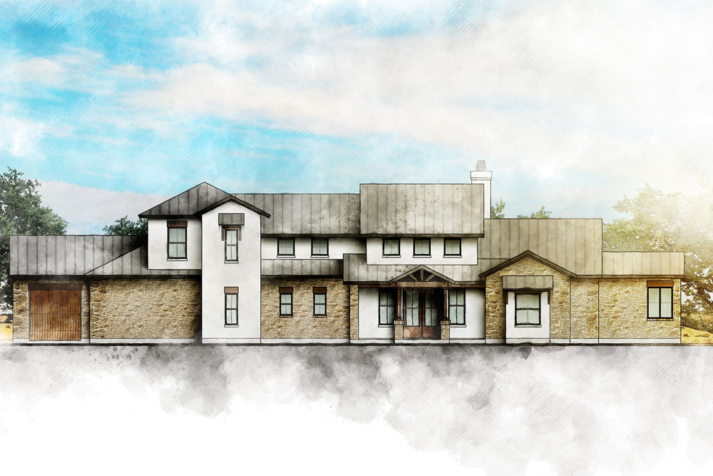 Front View of this 4-Bedroom, 3382 Sq Ft Plan - 136-1034