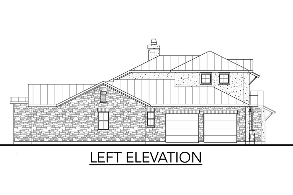 Home Plan Left Elevation of this 4-Bedroom,3382 Sq Ft Plan -136-1034