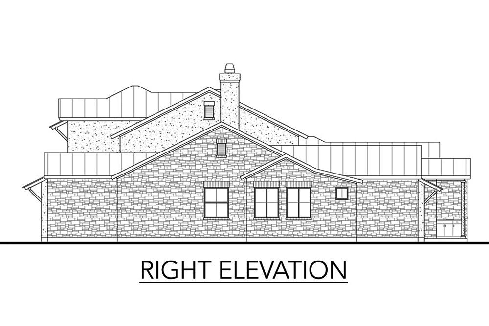 Home Plan Right Elevation of this 4-Bedroom,3382 Sq Ft Plan -136-1034